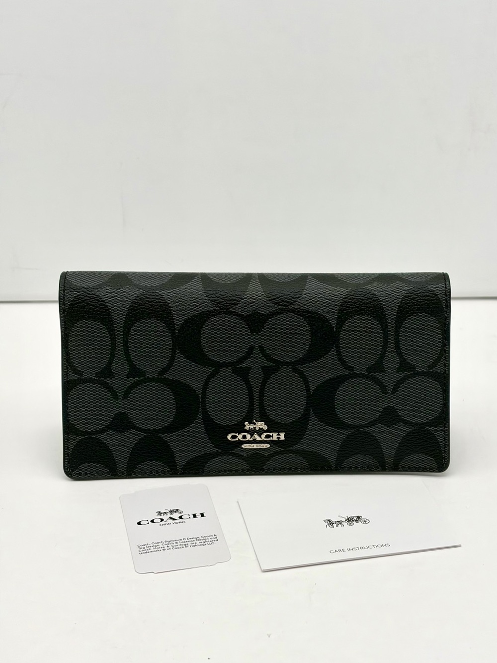 Coach Signature Bifold Waller Check Book Cards Holder